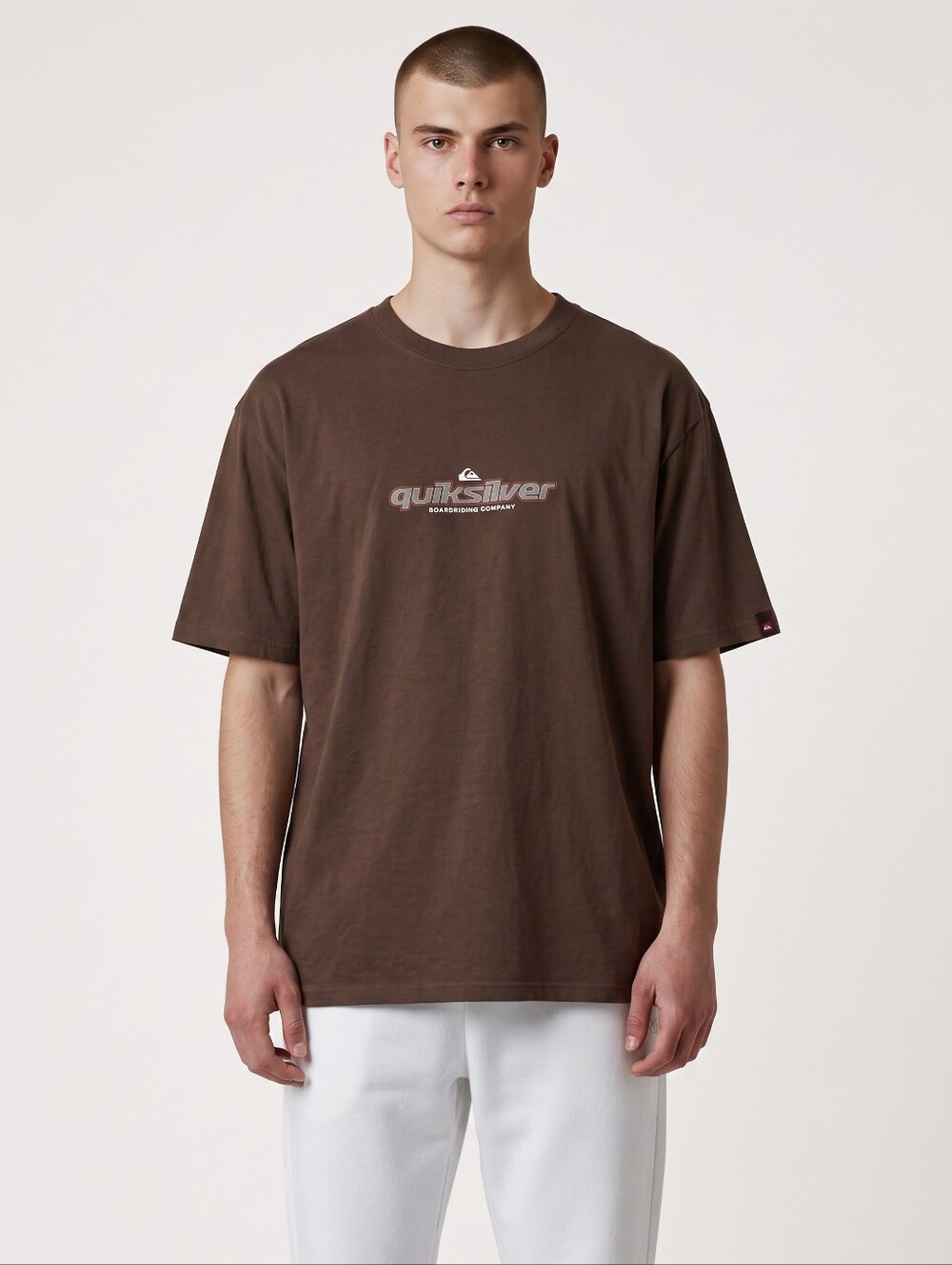 Vintage Quiksilver Brown Short-Sleeve Logo Tee